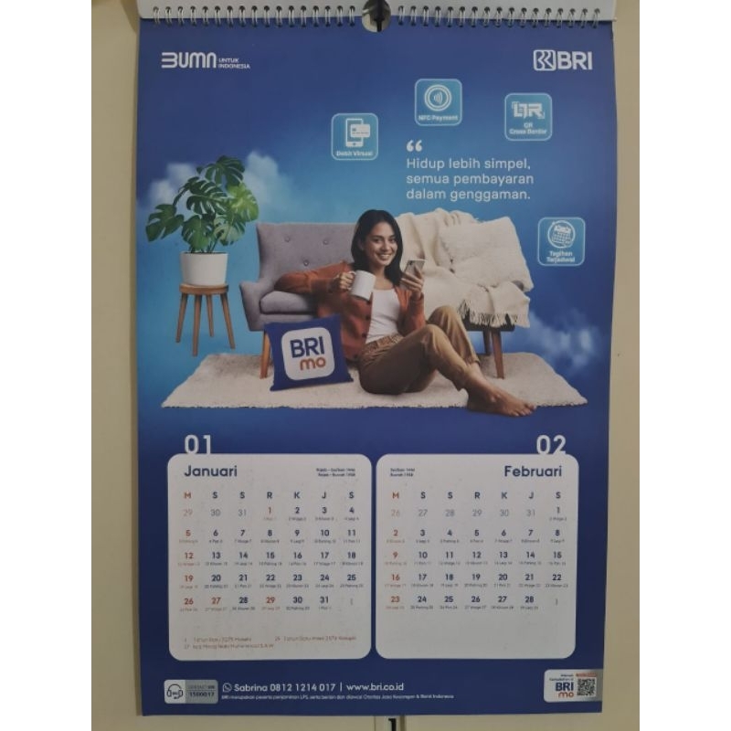 

kalendar kalender BRI 2025 tebal berkualitas calendar calender gantung bulanan harian 25