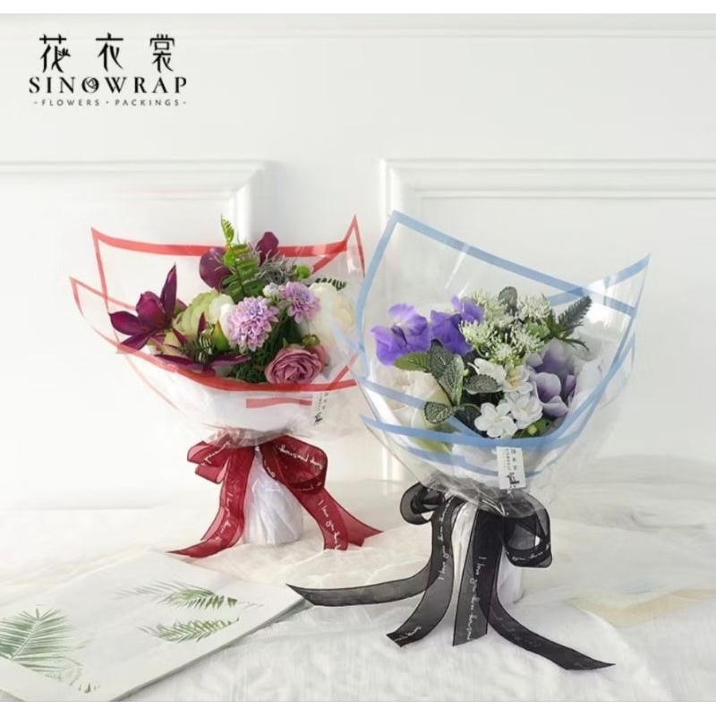 

Kertas Buket / Cellophane / Flower Wrapping Transparant List Warna (isi 5 lembar)