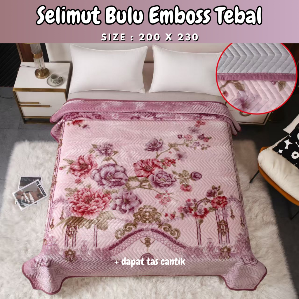 [Selimut Emboss Tebal] - SELIMUT BULU EMBOSS TEBAL JUMBO 200 X 230