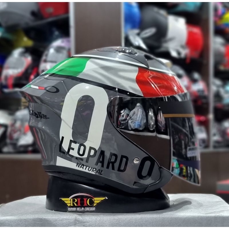 HELM HALF FACE MOTIF LEOPARD