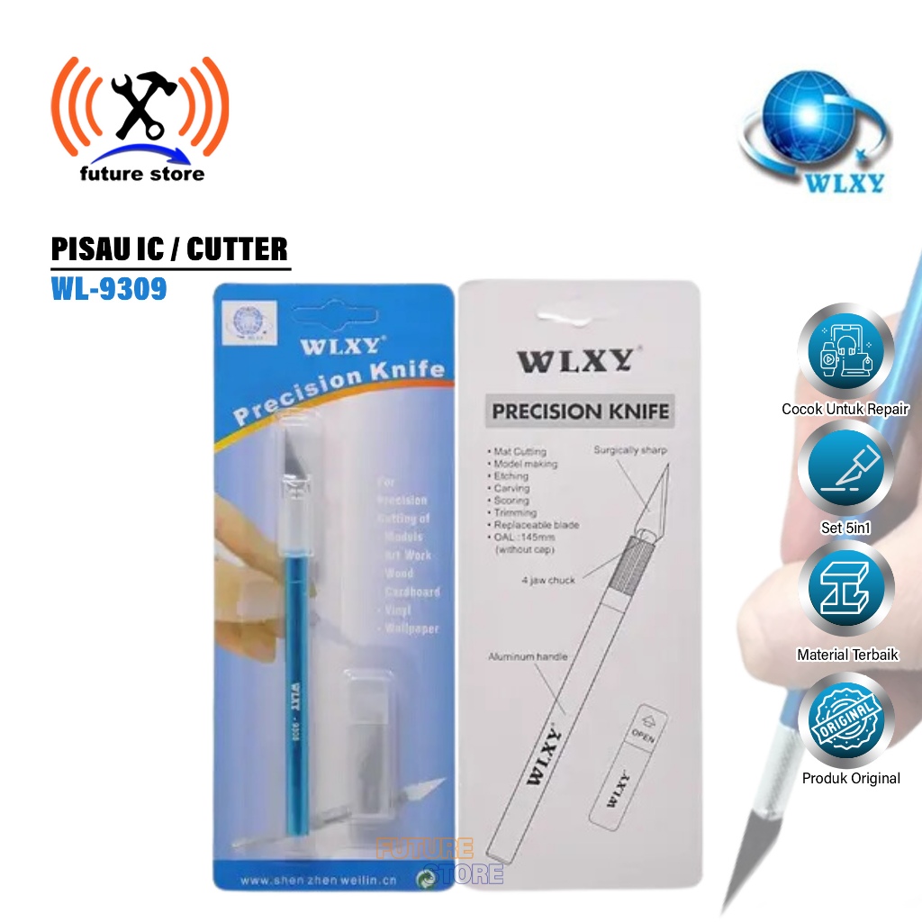 

Pisau Ic WLXY WL-9309 / Pisau ic WLXY Set / Pisau Cutter ic set 5 in 1