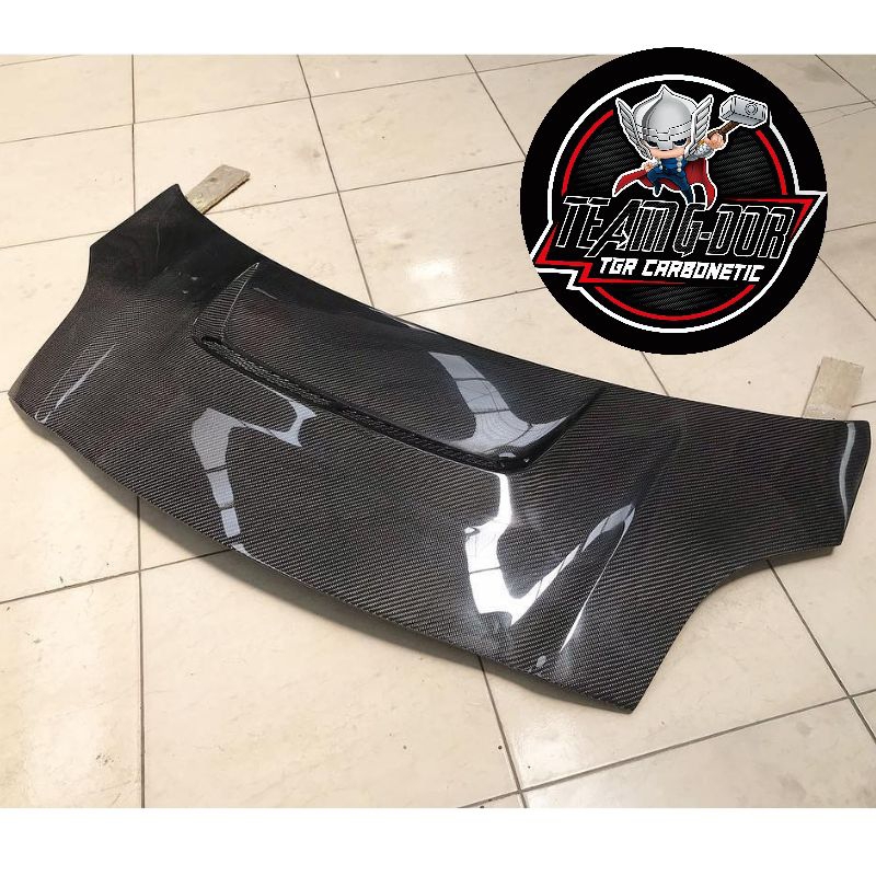 kap mesin carbon karbon kevlar yaris bakpau old lama