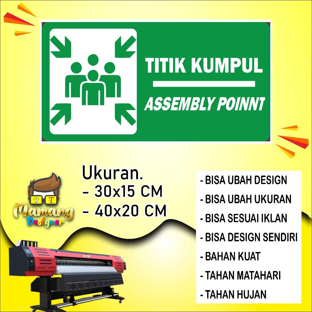 

Stiker Tempelan Tulisan Titik Kumpul Design Keren Bahan Kuat Hijau