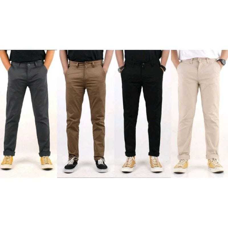 Celana Chino Panjang Slim Fit Pria Merk Original 100%- Celana Chino Premium