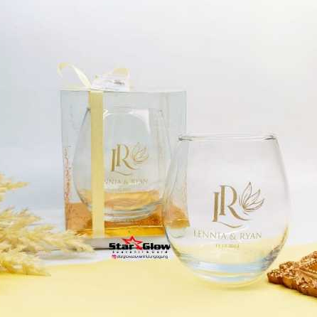 GELAS TUSCANY SOUVENIR / SOUVENIR PERNIKAHAN /GELAS SABLON