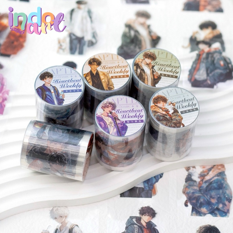 

(IAS) Washi Tape Sticker Roll Kiss Cut Boy Idol Prince Manhwa Korean style