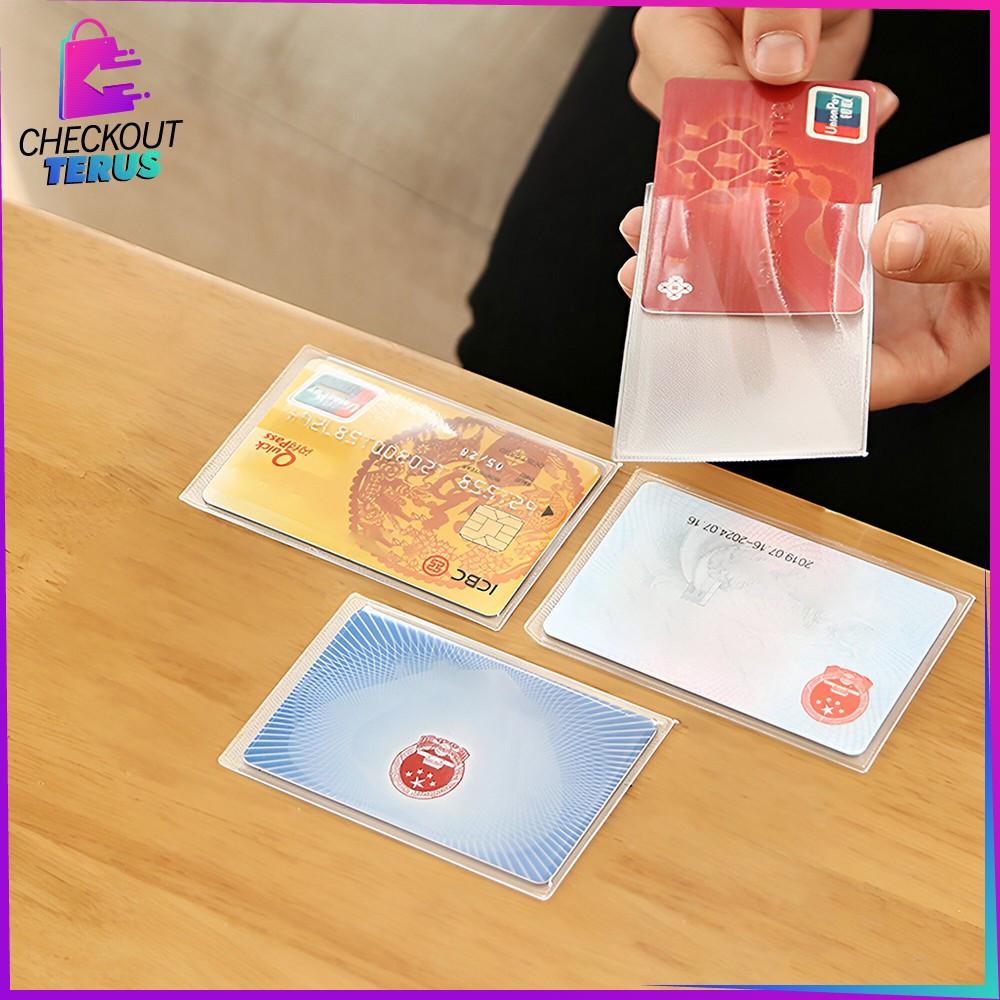 

CT C1203 Sarung Cover Kartu Plastik ATM SIM KTP Serbaguna Pelindung Credit Card Transparan Anti Gores