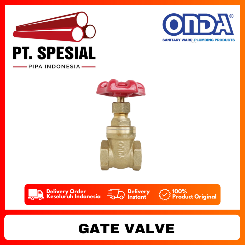 Gate Valve Onda 1" / Stop Kran Kuningan Onda / Gate Valve Kuningan Onda - 08