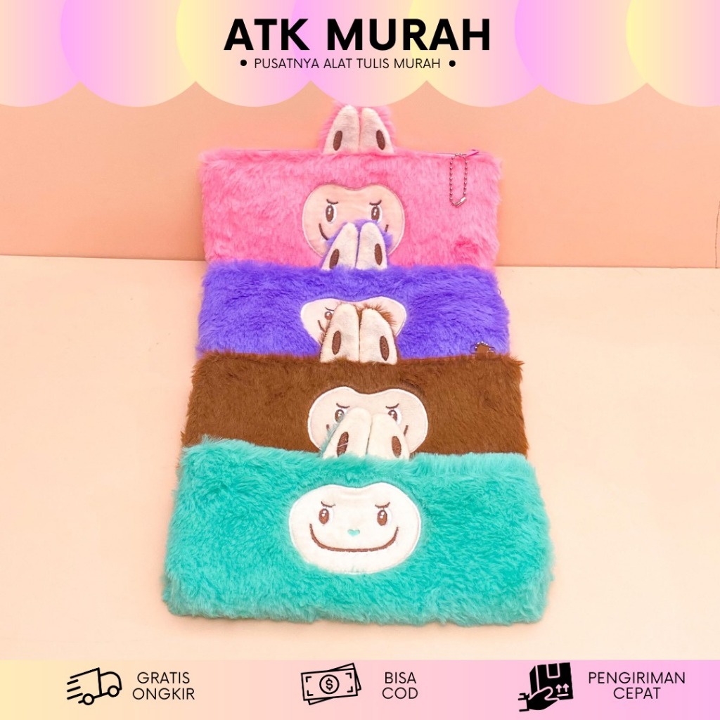 

KOTAK PENSIL BULU BULU KUPING LABUBU KP-1700 TEPAK PENCIL CASE ALAT TULIS LUCU COD