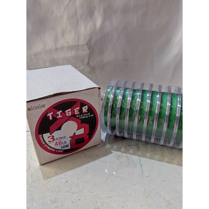 benang PE  Tiger x8 50m multicolor