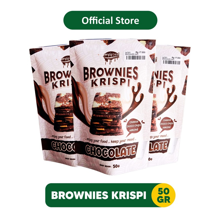 

Brownies Crispy Crunchy Chocolate - Cheese - Chocochip - Almond 50gr | Oleh Oleh Khas Batu Malang - 247001