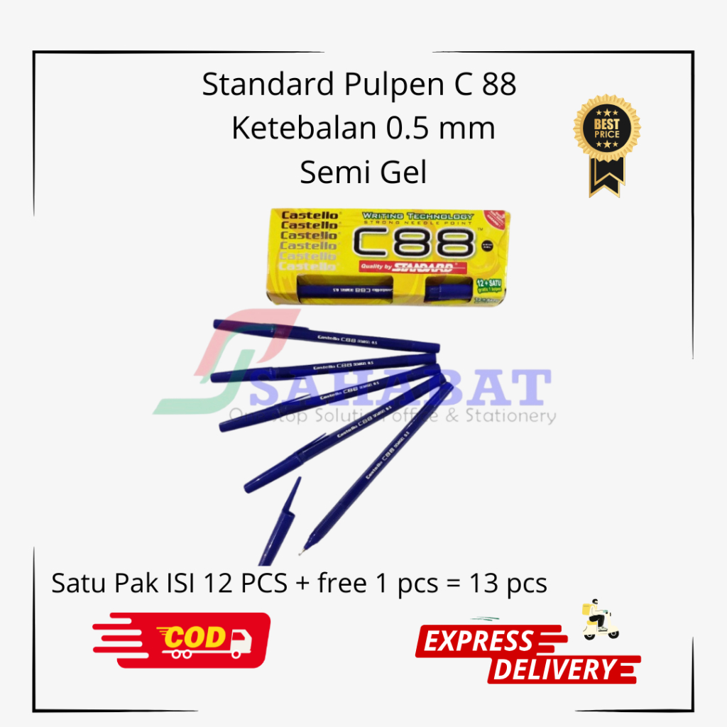 

Pulpen Standard C88 / Castelo Pulpen 0.5 mm / Harga Perpak
