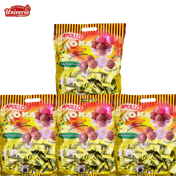 

Apollo Roka Wafer Chocolate Ball - Bola Cokelat 420g