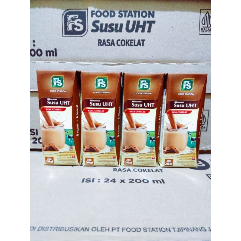 

KARTONAN SUSU UHT COKLAT FS FOOD STATION 24X200ml