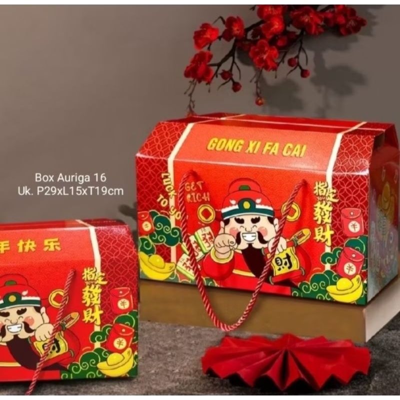 

Box /dus CNY edisi Imlek cocok untuk hampers jeruk buah kuker bingkisan