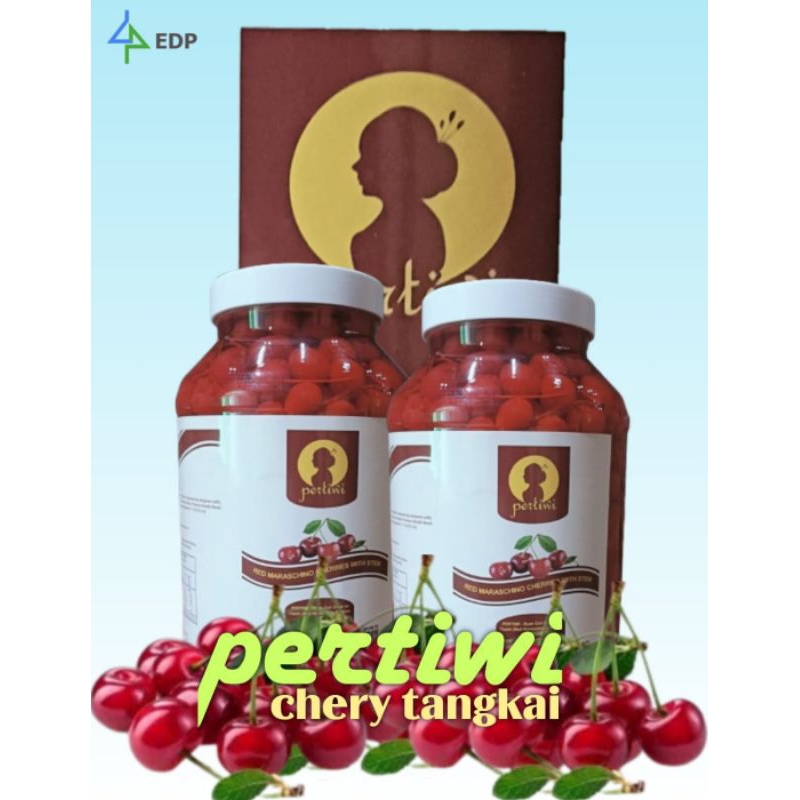 

Buah Cherry Maraschino PERTIWI Tangkai Hiasan Kue 3.6 KG