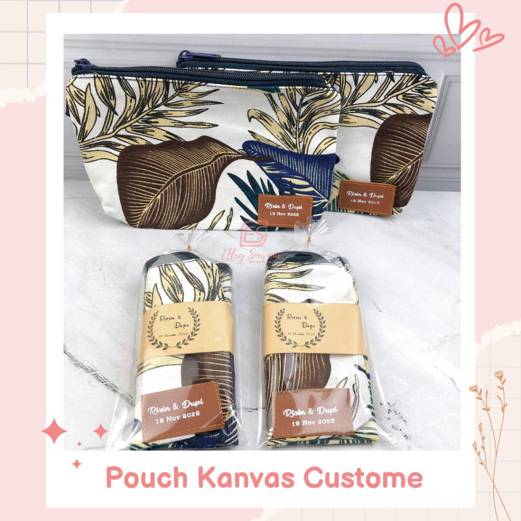 Souvenir Dompet / Pouch Kanvas Besar Custom Sablon