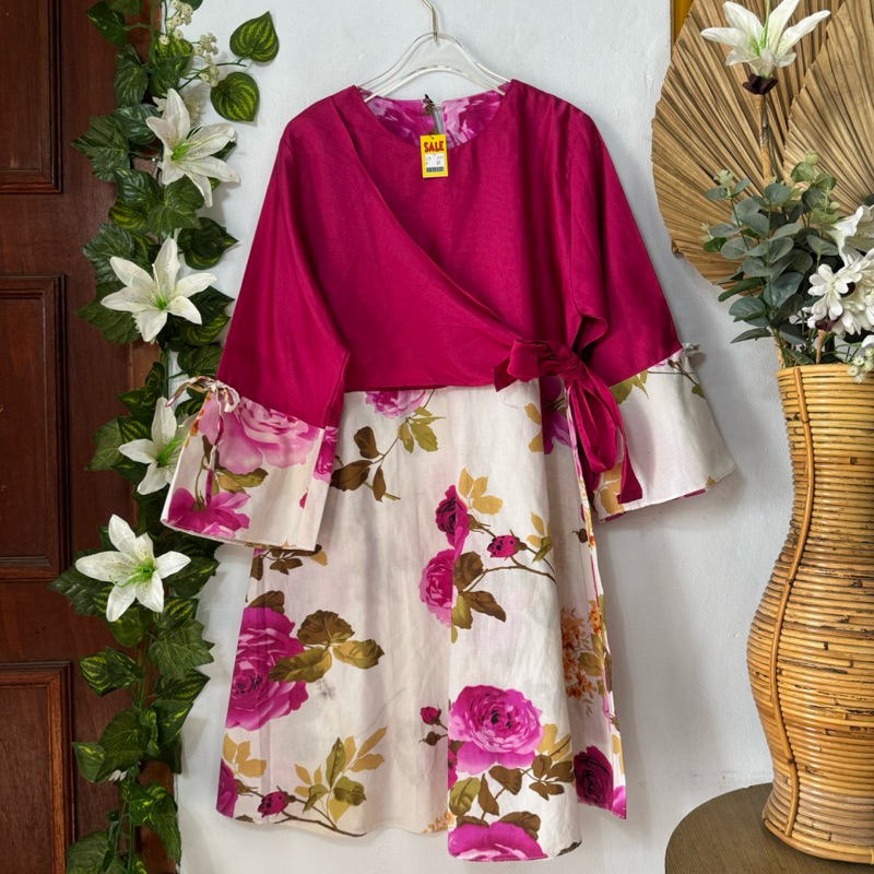 Blouse Tunik Fuschia Flower