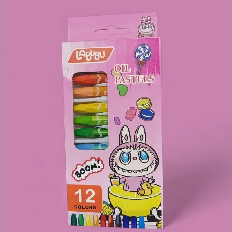 

Crayon Oil Pastels Labubu Warna Premium 12pcs