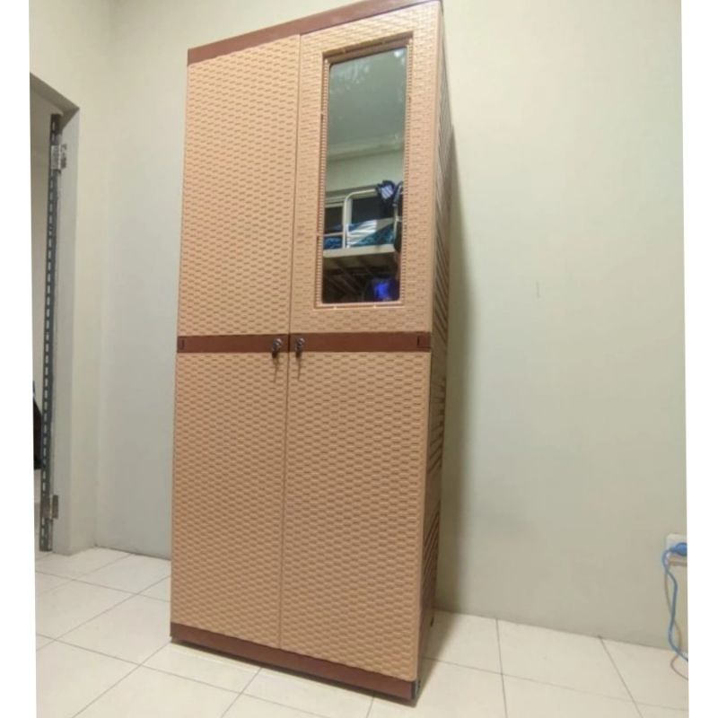 Lemari Plastik 2 Pintu 4 Susun Jumbo Kaca
