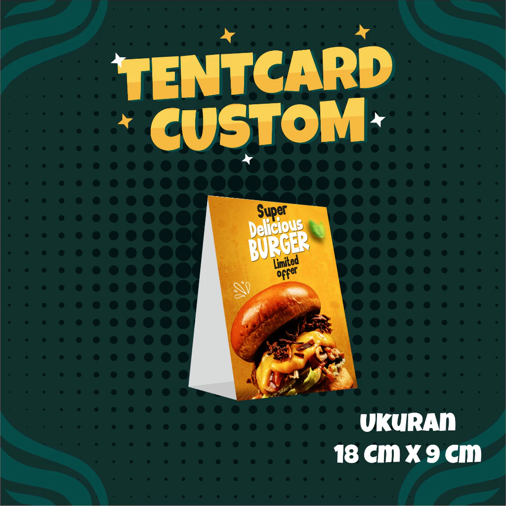 

Cetak Tent Card - Table Menu Custom - Ukuran 9x18 CM