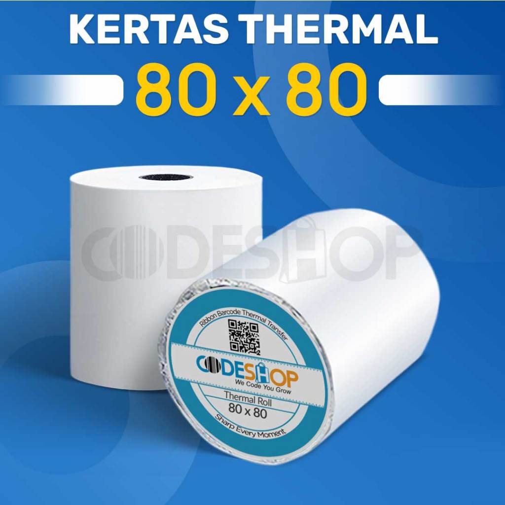 

KERTAS THERMAL ROLL CODESHOP 80 X 80 MM HITAM MESIN ANTRIAN PARKIR MURAH