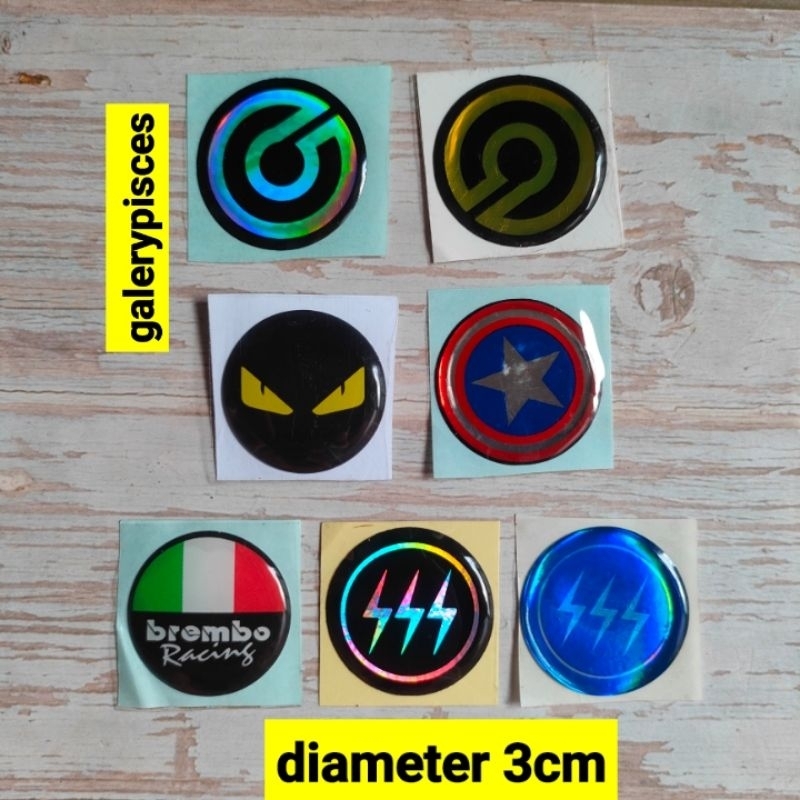 stiker timbul motor keren diameter 3cm stiker racing