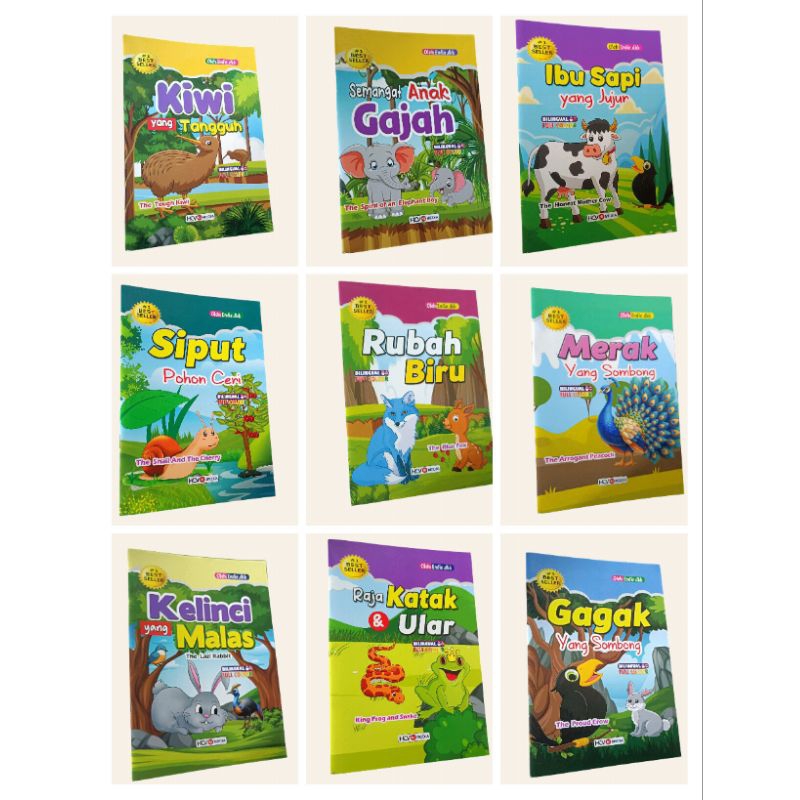 ORIGINAL BUKU CERITA PAKET 6 ANAK DAN DONGENG SEMANGAT ANAK GAJAH KIWI YANG TANGGUH IBU SAPI JUJUR M