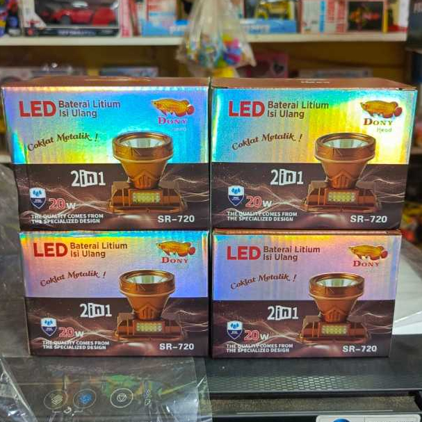 Senter Kepala Dony SR 720 Original 20 Watt  2in1 Coklat Metalik