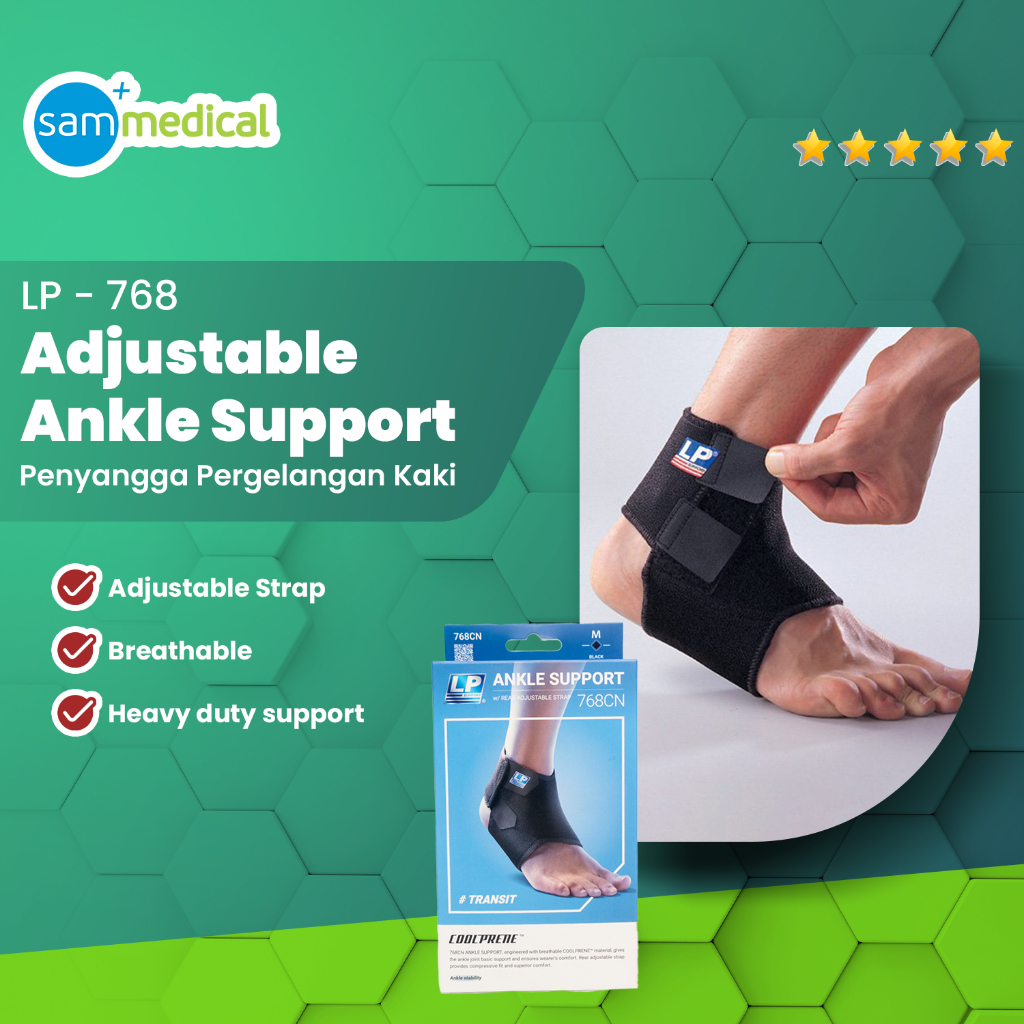 LP Support Adjustable Ankle LP 768 / Ankle Support / Deker Pergelangan Kaki / Deker Ankle