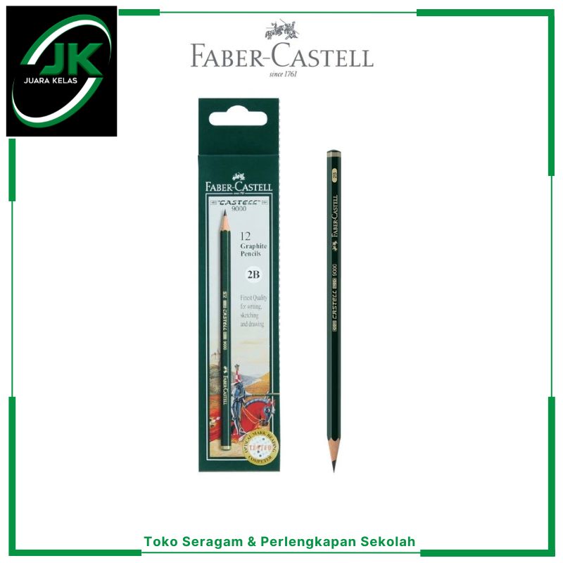 

[JK] Faber-Castell Pensil Tulis Ujian - 2B Castell 9000 set 12