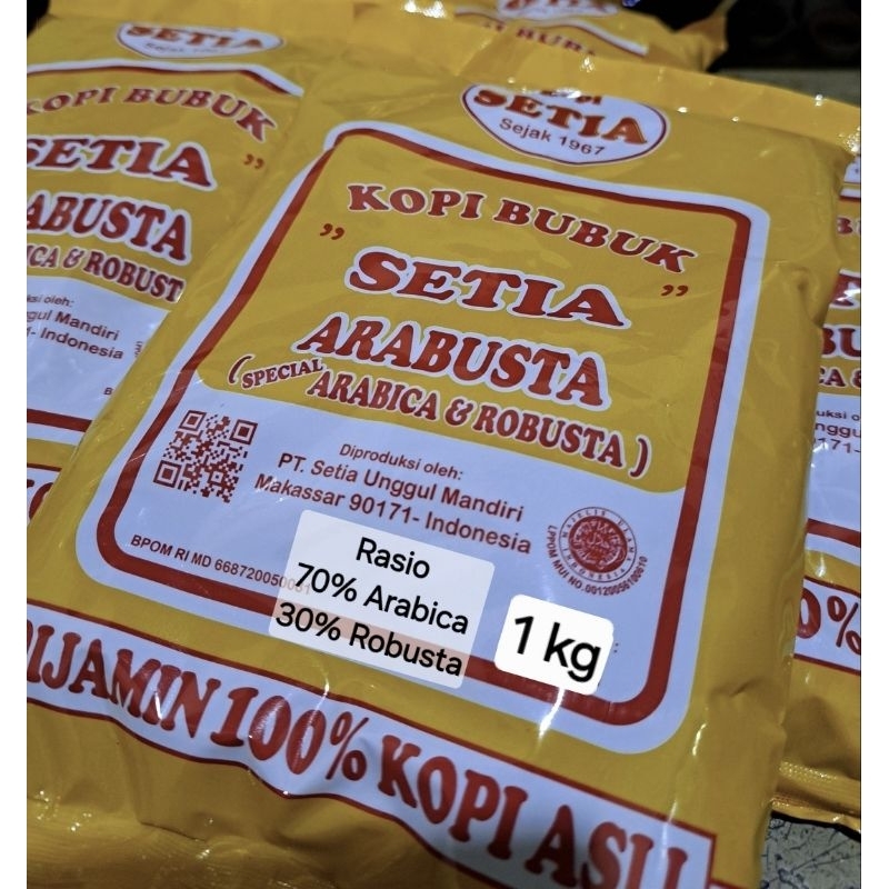 

Kopi Setia Arabusta 1kg dengan Rasio 70 Arabica: 30 Robusta