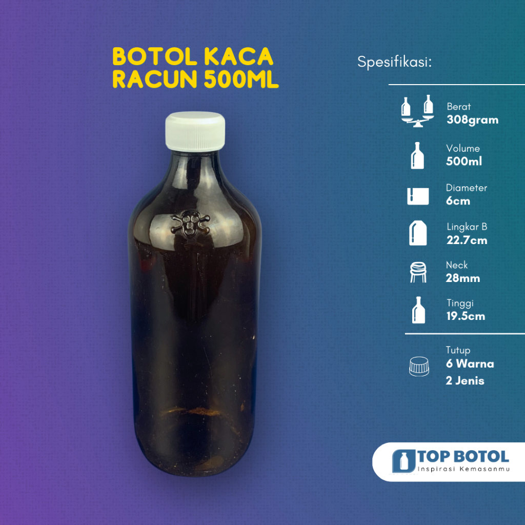 (PAKET ISI 20PCS) BOTOL KACA 500ML BOTOL KACA AMBER 500ML BOTOL KACA RACUND 500ML KEMASAN KACA 500ML