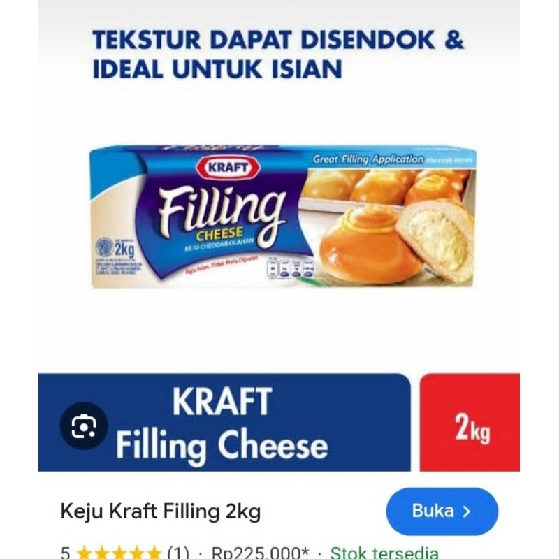 

keju kraft filling kemasan repack 250gr