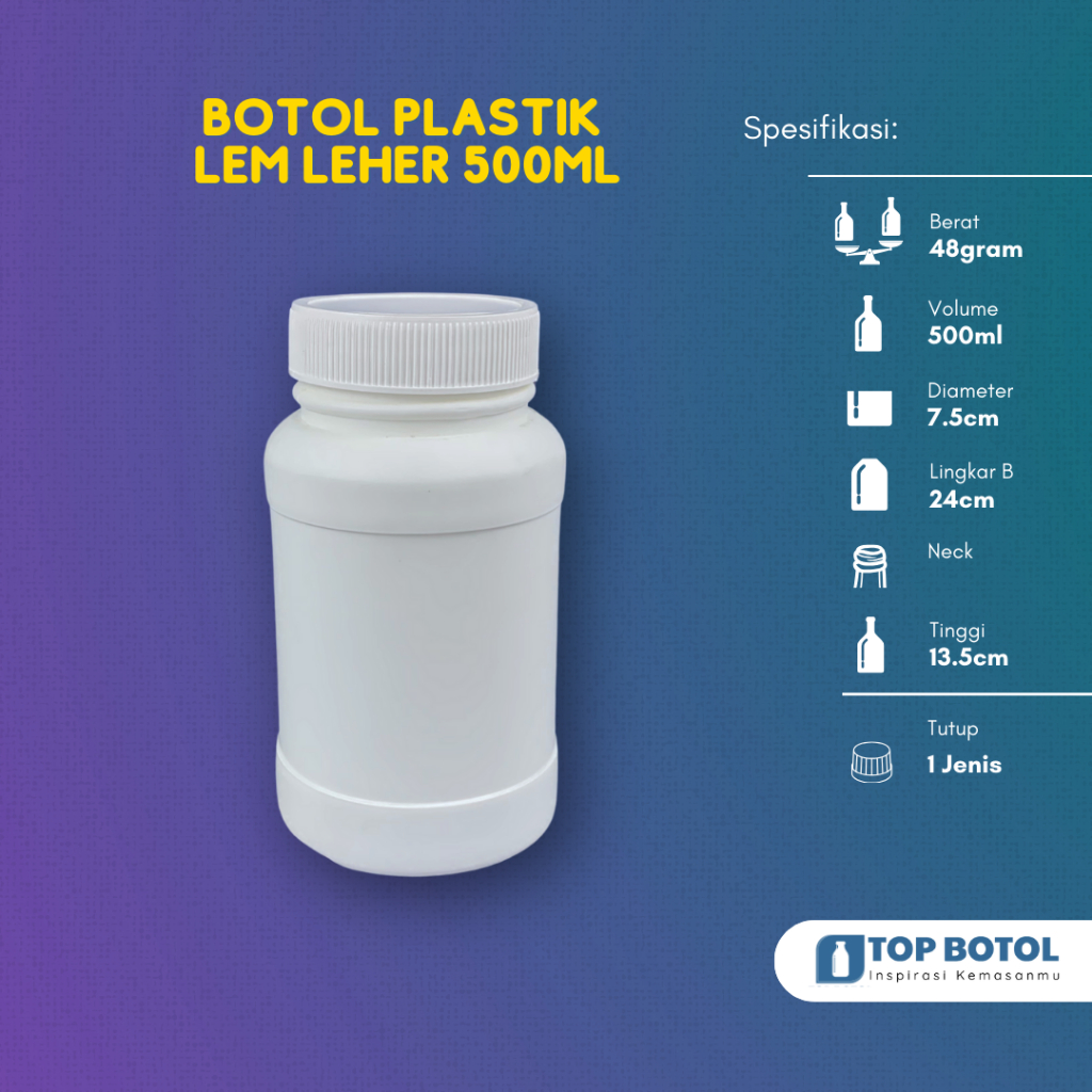 (PAKET ISI 30PCS) BOTOL KAPSUL 500ML BOTOL LEM LEHER 500ML BOTOL PUPUK 500ML