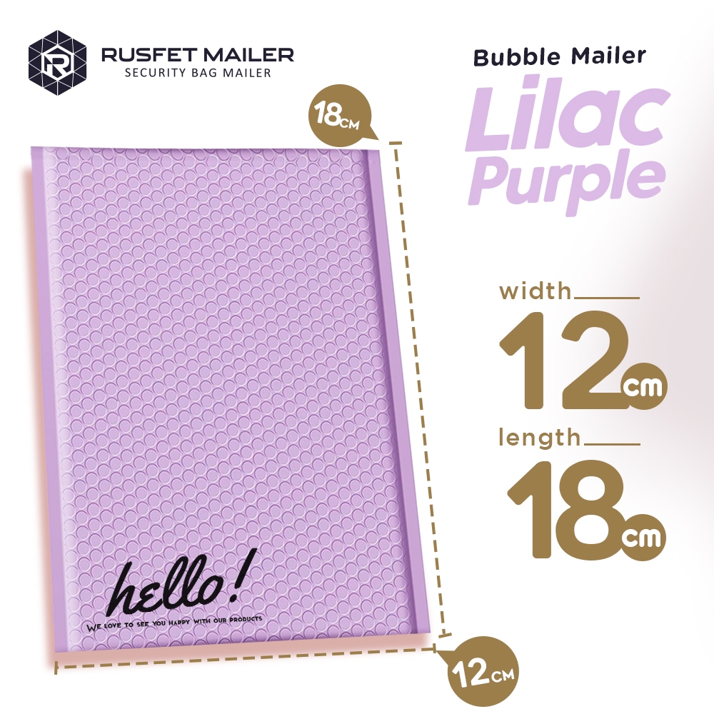 Amplop Bubble Lilac Purple 12x18 Rusfet Bubble Mailer Murah