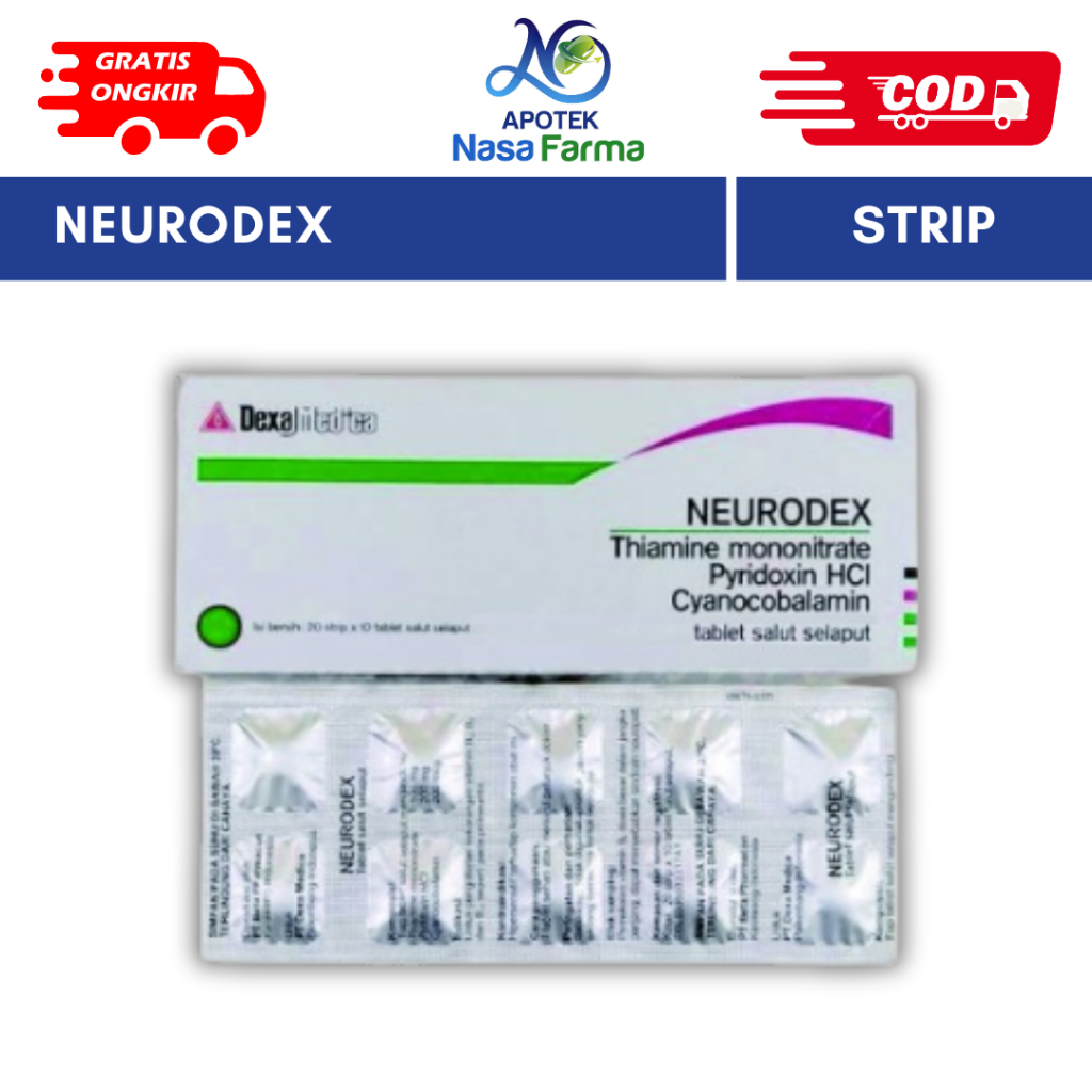 Neurodex Strip @10 Tablet - Untuk Pengobatan Kekurangan Vitamin B, B6, B12