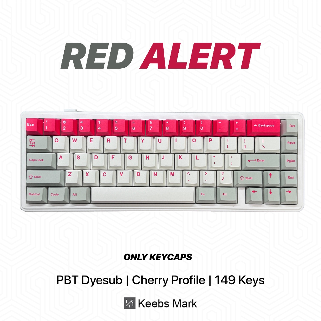 Red Alert Keycaps PBT Dyesub 149 Keys Cherry Profile Keycaps