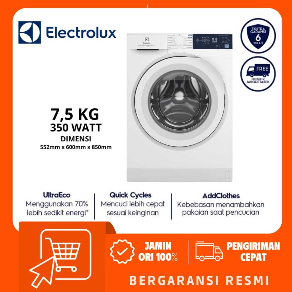 ELECTROLUX Mesin Cuci EWF7554E3WB/ EWF 7554 E3WB/ EWF7554 E3WB