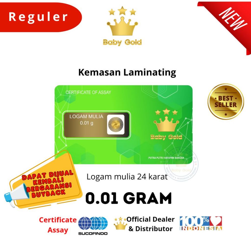 BABY GOLD LOGAM MULIA EMAS MINI 0.01 GRAM