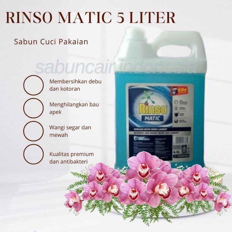 Rinso cair matic 5 liter deterjen cair bisnis laundry non stiker