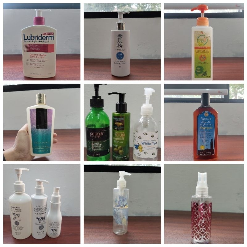 BOTOL PUMP SPRAY LOTION SHAMPOO SABUN  UNTUK DISPLAY PROPS LIVE STREAMING VICTORIA SECRET MARK SPENC