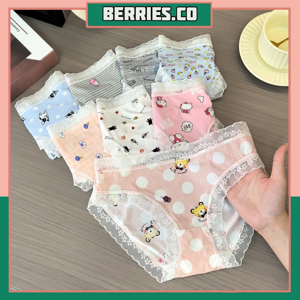 BRI*Celana Dalam Anak Wanita Renda Motif Kartun CD1948 Lucu Seamles CD Fashion