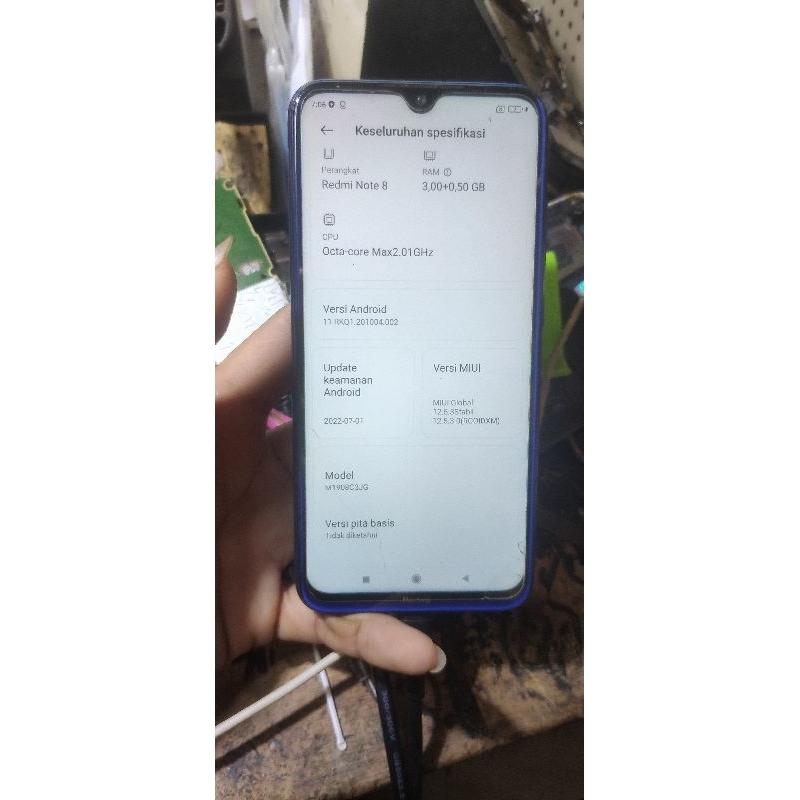 mesin xiaomi note 8 minus