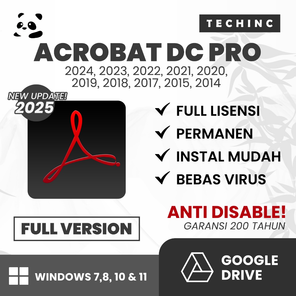 Acrobat Pro DC Full Version Baru/Lama Anti-Disable 2024 2023 2022 2021 2020 2019 2018 2017 2015 TECH