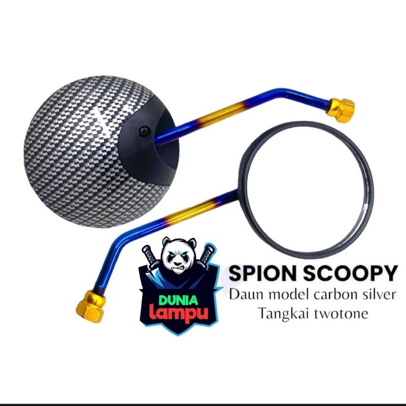 Spion Scoopy Karbon Gagang Twotone - Blue X Gold - twotone/ Spion Honda Scoopy Vario Beat Supra Blad