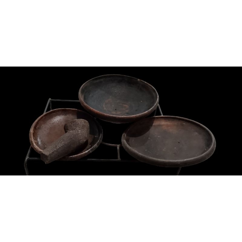 cobek/cowek tanah liat buat usaha pecel lele, sambal gami dll tanah panas