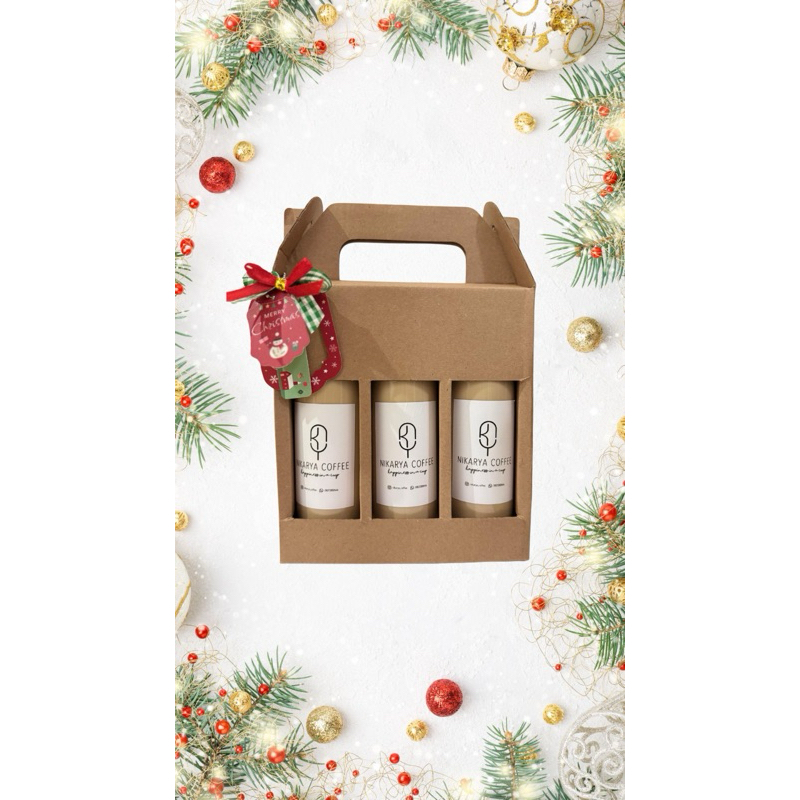 

Hampers Natal / Christmas - kopi susu gula aren 3botol By Nikarya coffee Gift Kado kopi | minuman