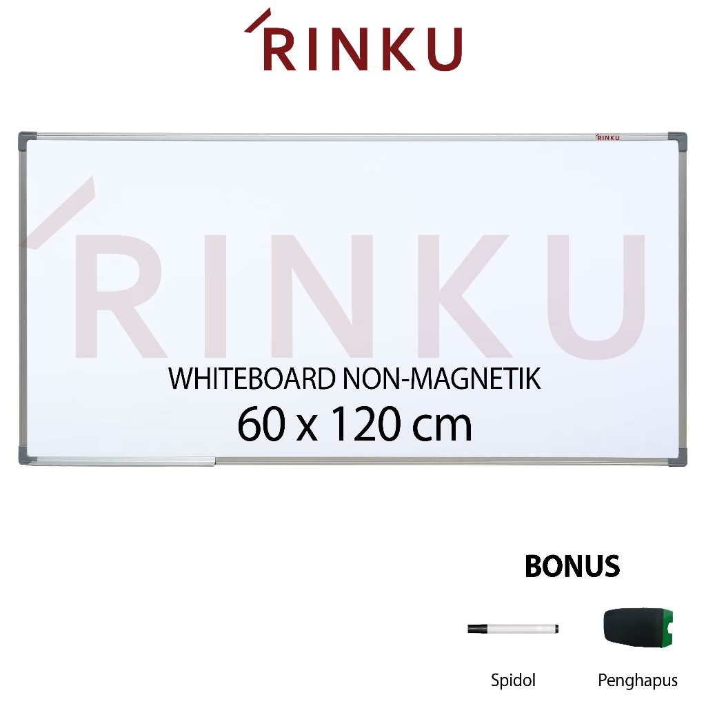 

Papan Tulis Whiteboard Gantung Non Magnetik Rinku 60x120 cm