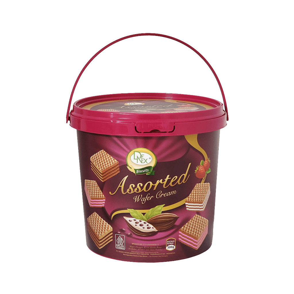 

DENEX Biscuits Assorted Wafer Cream Kemasan Kaleng Timba 300 gr